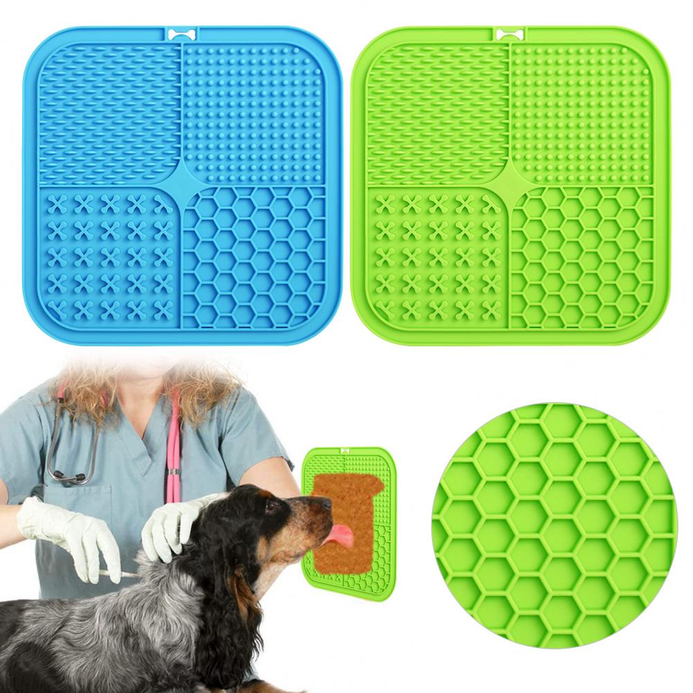 Dog Slow Feeder Lick Mat Licking Plate Food Dispenser, Boredom Anxiety Reducer; Perfect for Food, Treats Yogurt or Peanut Butter